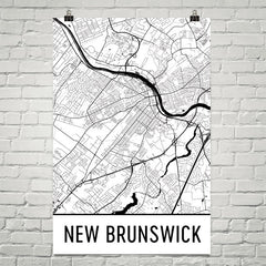 New Brunswick Street Map Poster White