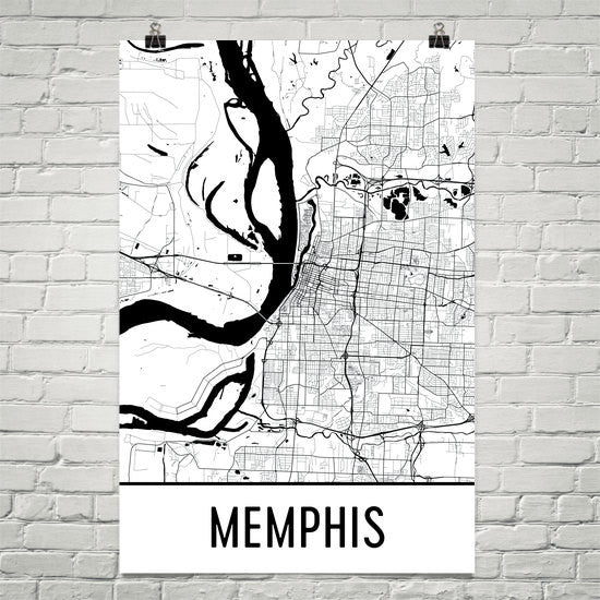 Memphis TN Street Map Poster White