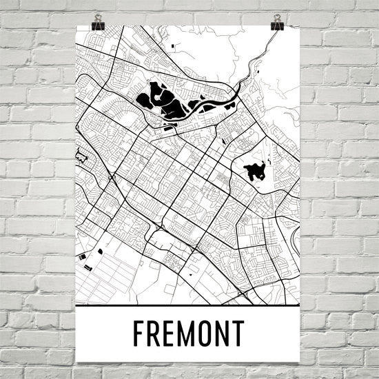 Fremont CA Street Map Poster White