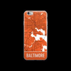 Baltimore Map iPhone 6 or 6s Case by Modern Map Art