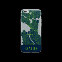 Seattle Map iPhone 6 Plus or 6s Case by Modern Map Art
