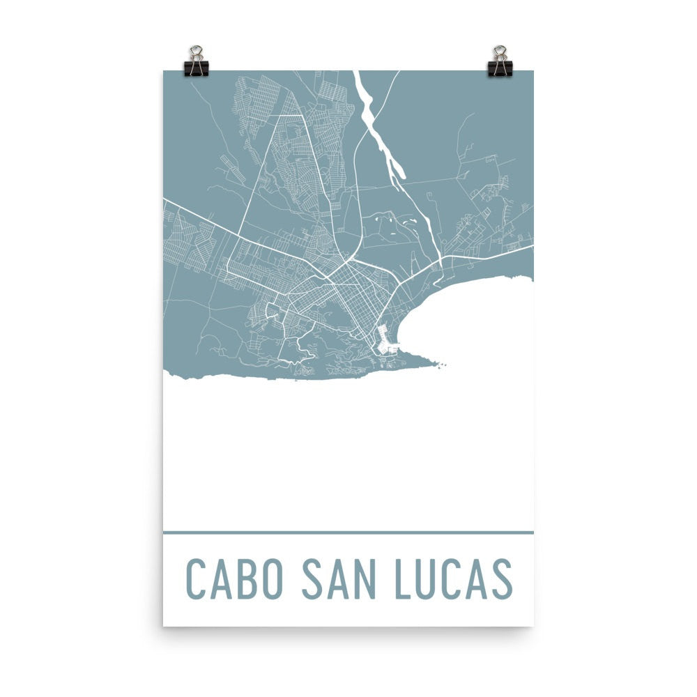 Cabo San Lucas Street Map Poster Black