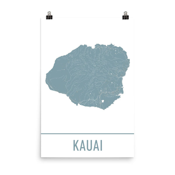 Kauai Street Map Poster Black