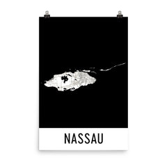 Nassau Bahamas Street Map Poster Blue