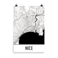 Nice France Street Map Poster Blue