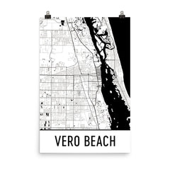 Vero Beach FL Street Map Poster Blue