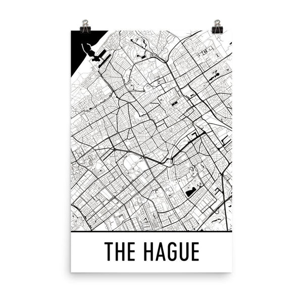 The Hague Netherlands Street Map Poster White