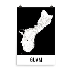 Guam Street Map Poster Blue