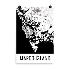 Marco Island Florida Street Map Poster Blue