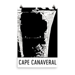 Cape Canaveral Street Map Poster Blue