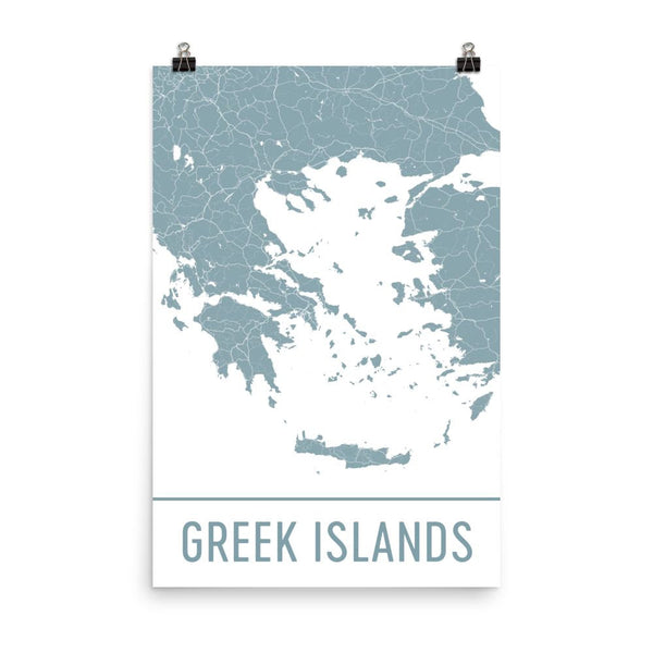 Greek Islands Greece Street Map Poster Black
