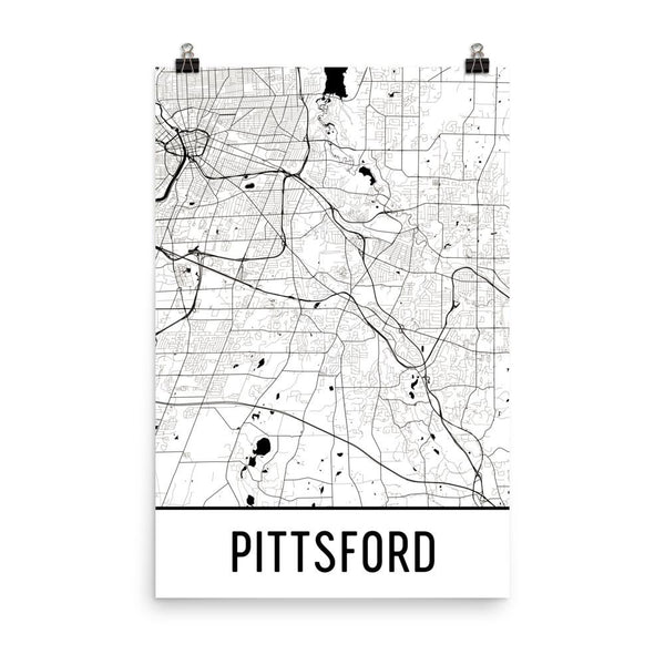 Pittsford NY Street Map Poster White