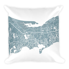 Cape Cod black and white throw pillow with city map print 18x18