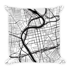 Dayton black and white throw pillow with city map print 18x18
