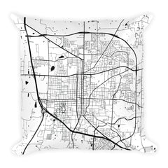 Denton black and white throw pillow with city map print 18x18