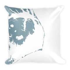 Outer Banks NC black and white throw pillow with city map print 18x18 Blue