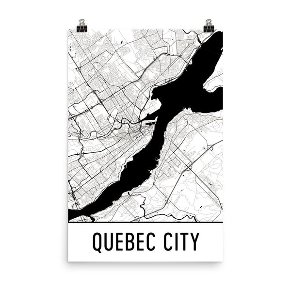 Quebec Street Map Poster White