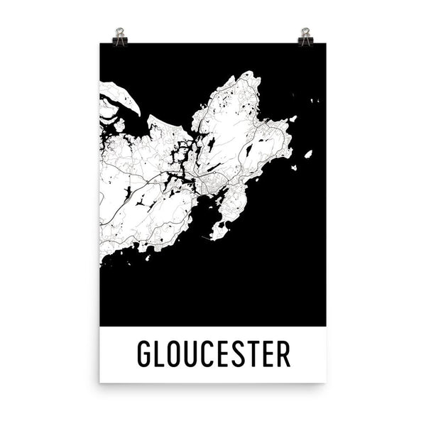 Gloucester Street Map Poster White