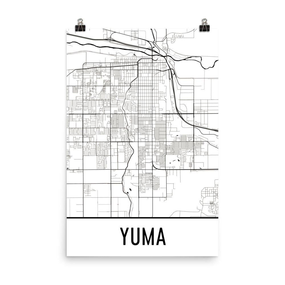 Yuma AZ Street Map Poster White