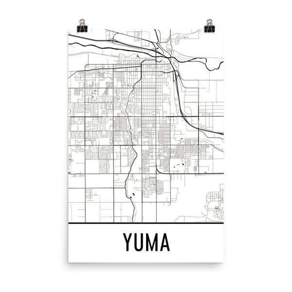 Yuma AZ Street Map Poster White