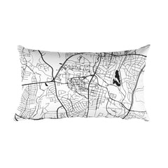 College Park black and white throw pillow with city map print 12x20