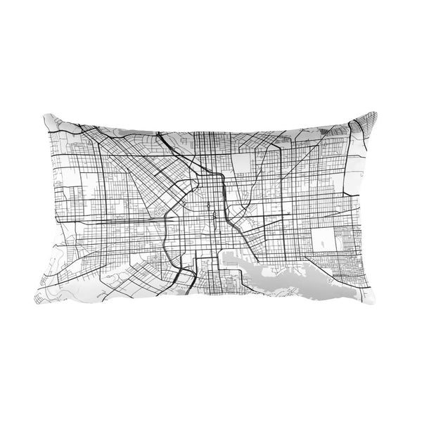 Baltimore black and white throw pillow with city map print 12x20