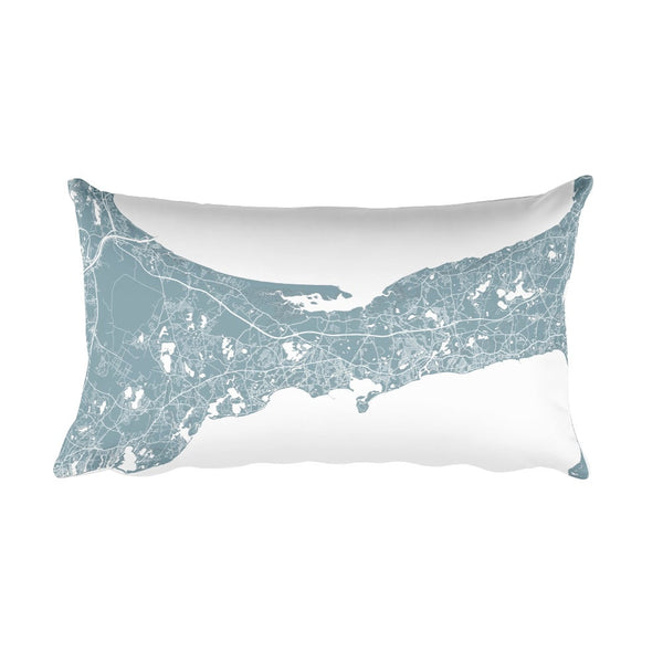 Cape Cod black and white throw pillow with city map print 12x20