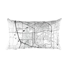 Denton black and white throw pillow with city map print 12x20