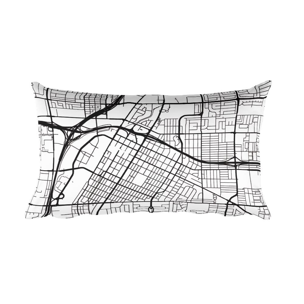 Las Vegas black and white throw pillow with city map print 12x20