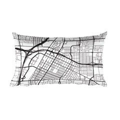 Las Vegas black and white throw pillow with city map print 12x20