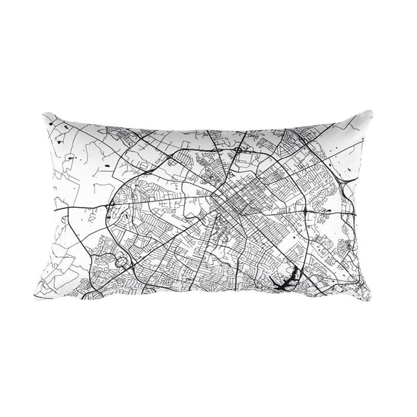 Lexington black and white throw pillow with city map print 12x20