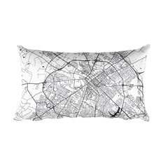Lexington black and white throw pillow with city map print 12x20