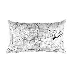 Winston Salem black and white throw pillow with city map print 12x20