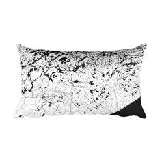 Boundary Waters black and white throw pillow with city map print 12x20