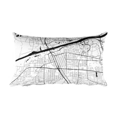 Tuscaloosa black and white throw pillow with city map print 12x20