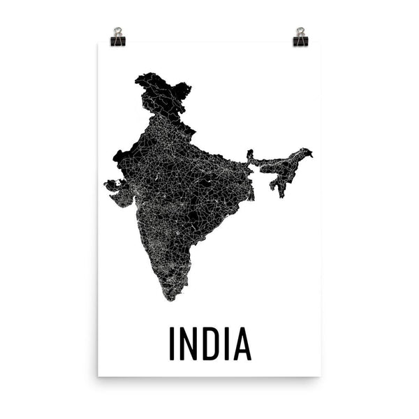 India Map Poster | Wall Print Decor by Modern Map Art