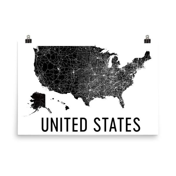 US Map Poster