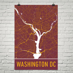 Washington DC Street Map Poster White