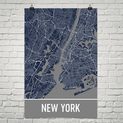 New York City NY Street Map Poster Green