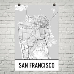 San Francisco CA Street Map Poster Gray