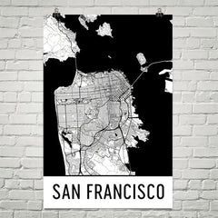 San Francisco CA Street Map Poster White