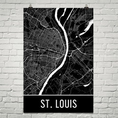 St. Louis MO Street Map Poster Gray