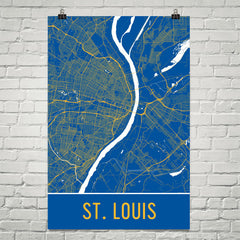 St. Louis MO Street Map Poster Black