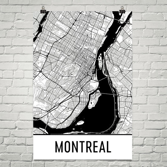 Montreal QC Street Map Poster White