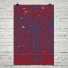Denver CO Street Map Poster Purple