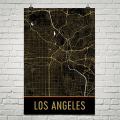 Los Angeles CA Street Map Poster Blue