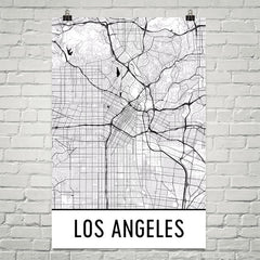 Los Angeles CA Street Map Poster White