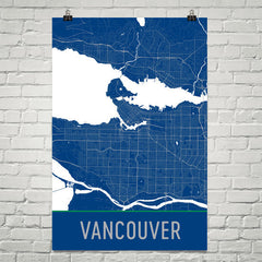 Vancouver BC Street Map Poster Black