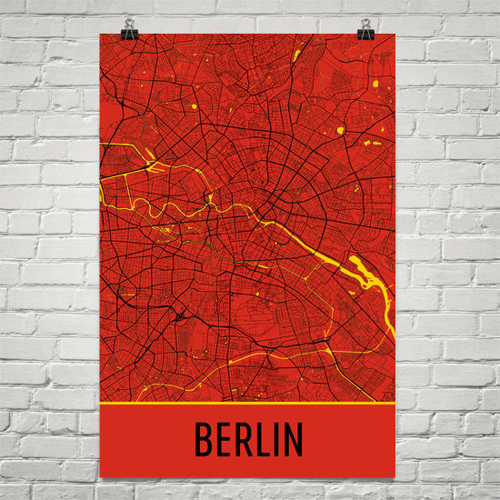 Berlin Germany Street Map Poster - Wall Print by Modern Map Art