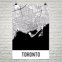 Toronto ON Street Map Poster Black